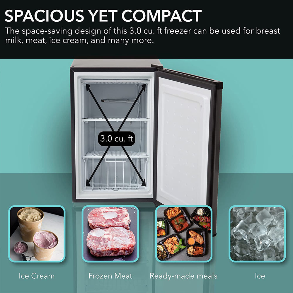 3.0 Cubic Feet Upright Freezer with Lock Black M575