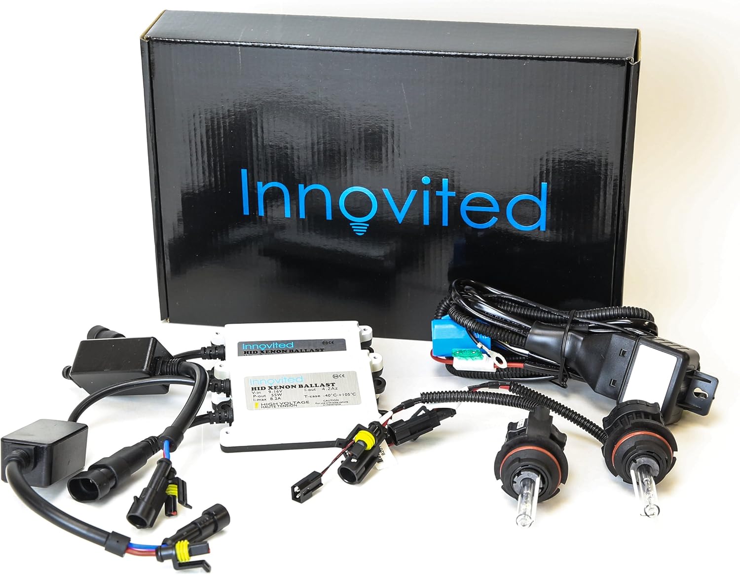 55W AC HID Bundle with Slim Ballast and Xenon Bulb H11 H9 H8 10000K Sky Blue Pack of 2 J343872