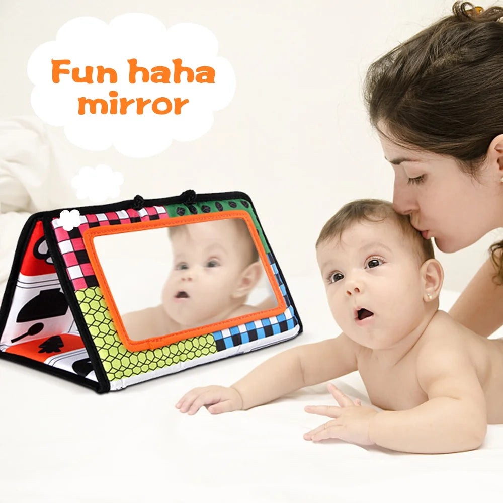 Black and White High Contrast Tummy Time Floor Mirror T862