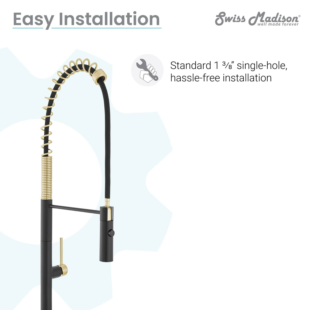 Brushed Gold/Black Pull Out Single Handle Kitchen Faucet G9248