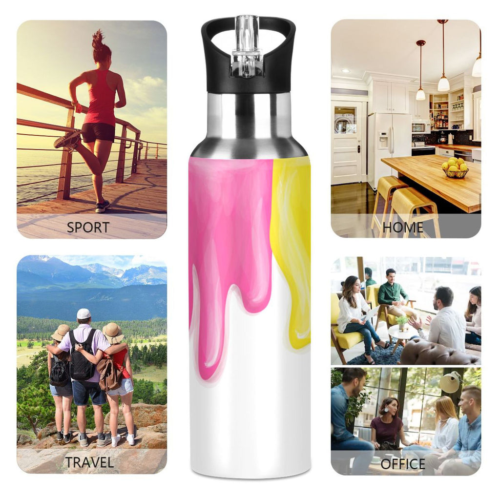White Vacuum Insulated Stainless Steel Water Bottle 20 OZ T256