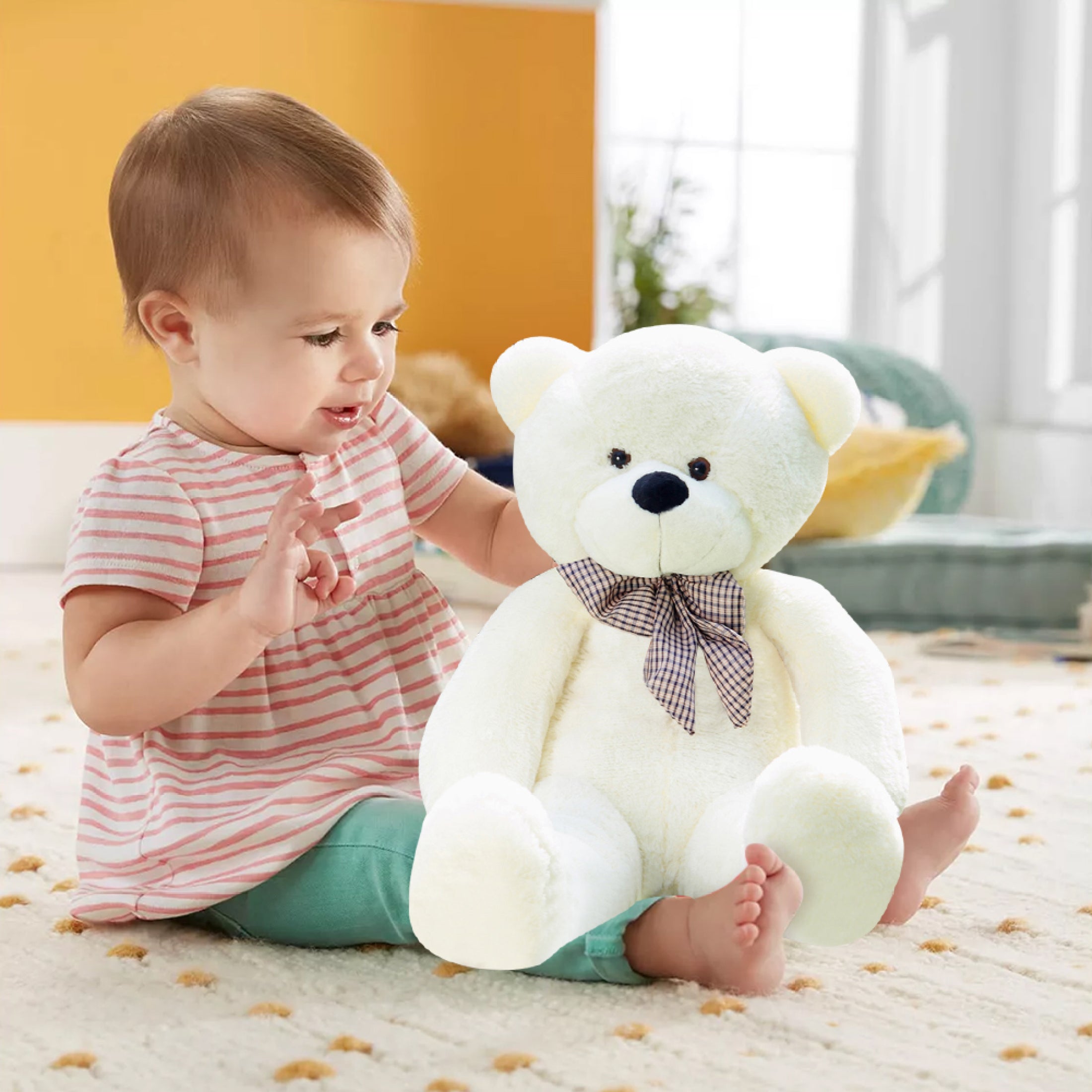 White 40CM Plush Teddy Bear Q417424