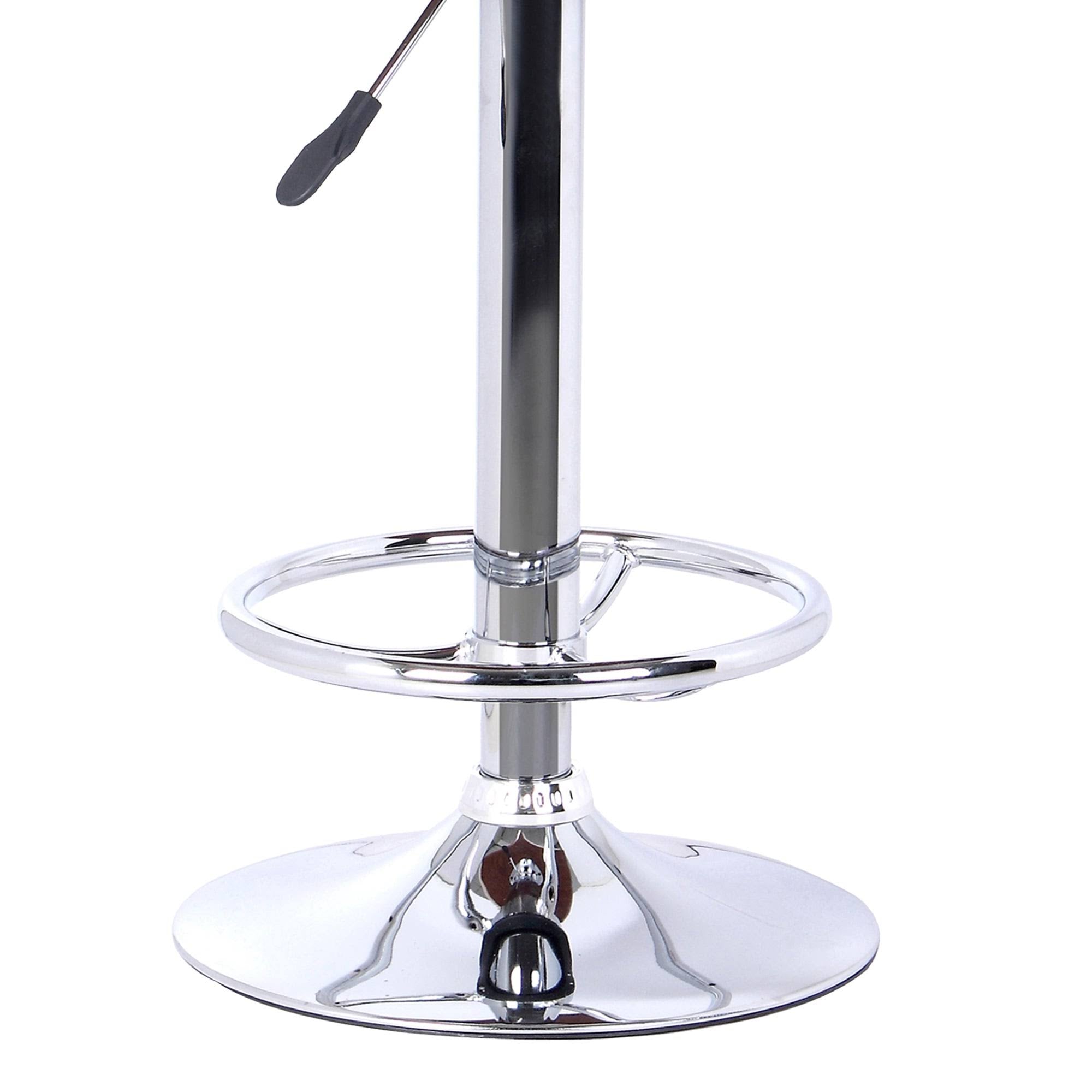 Chrome Walnut Wood Black Barstool J411303