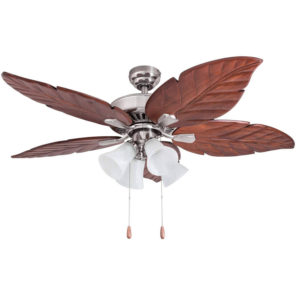 Brushed Nickel Ceiling Fan with Light, 3 Speed Remote K310009