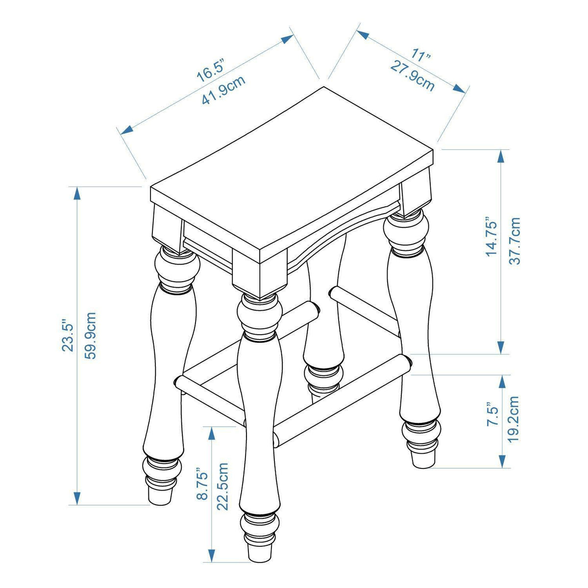 Set of 2 White Counter Height Barstools P3459