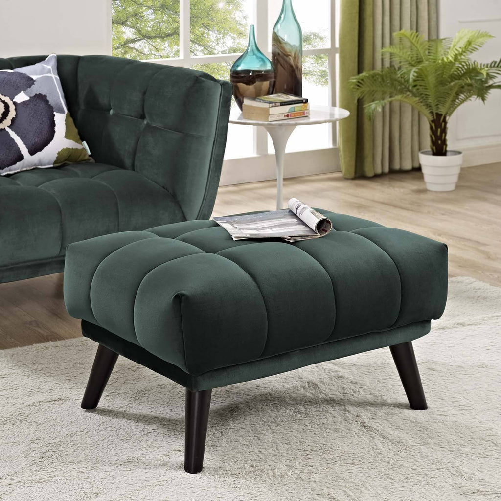 Gray Velvet Ottoman V641