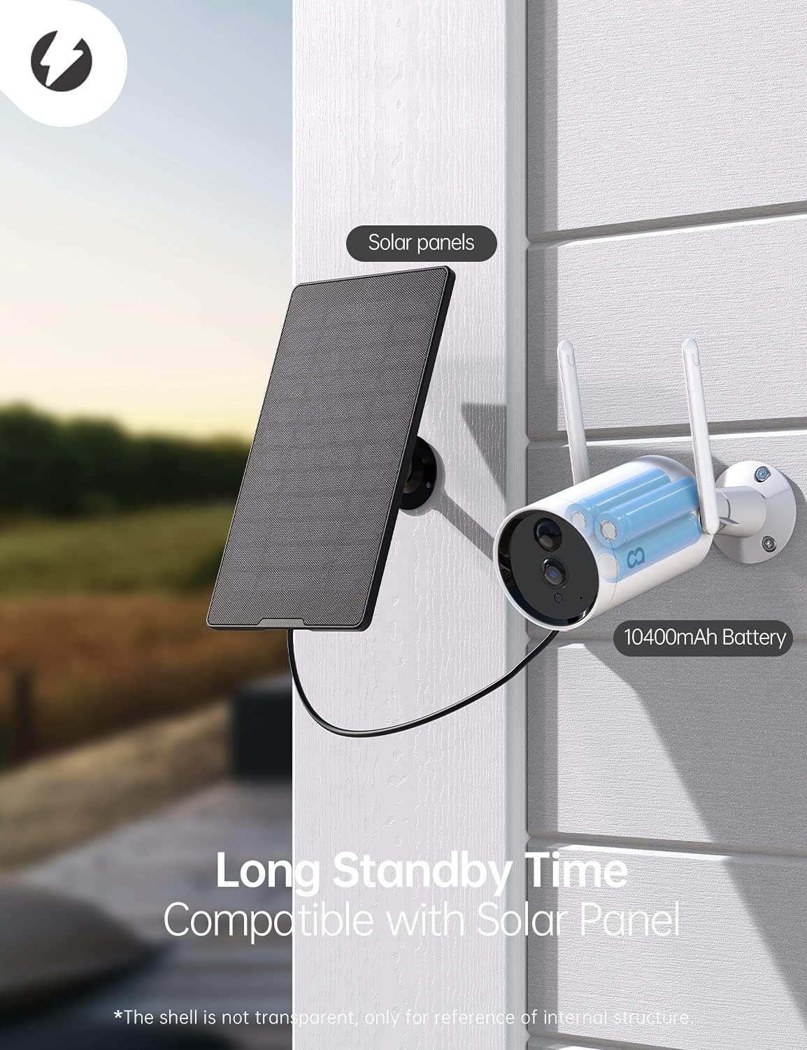 Wireless Solar Powered 1080P Outdoor Security Camera with Night Vision C6859