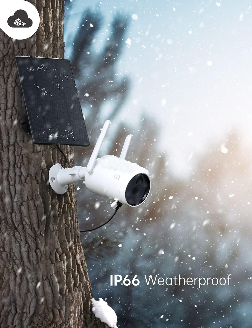 Wireless Solar Powered 1080P Outdoor Security Camera with Night Vision C6859