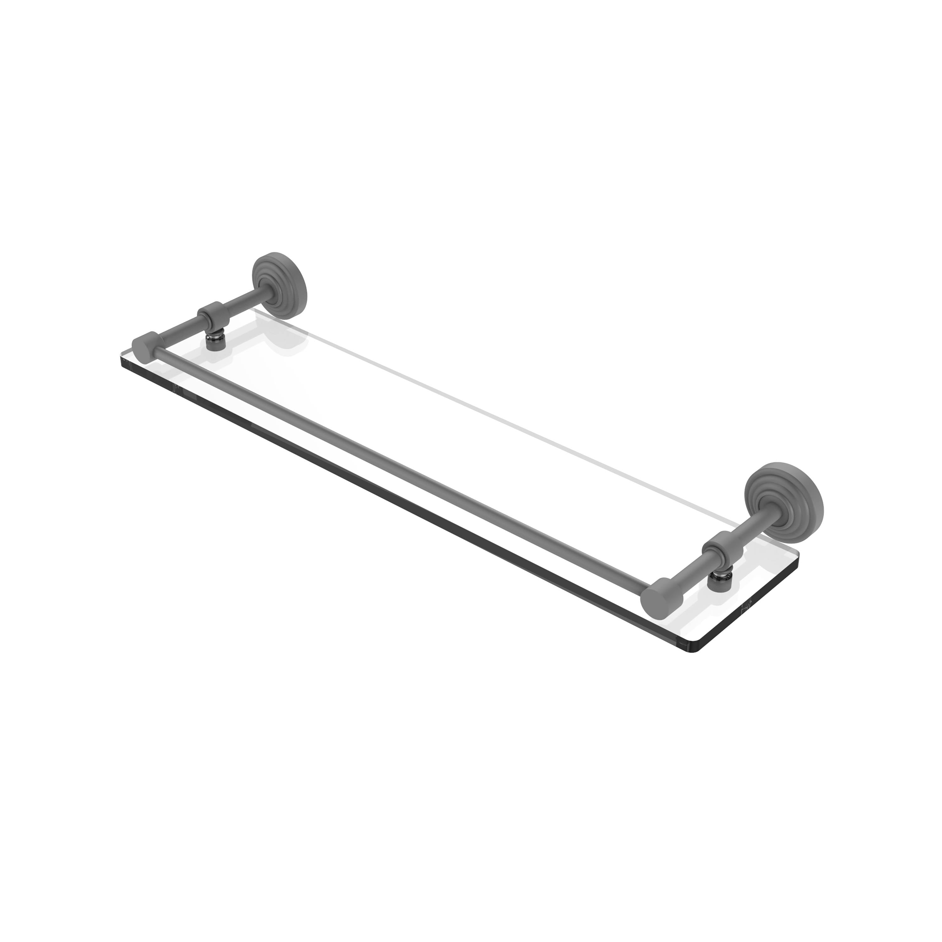 Matte Gray 22 inch Tempered Glass Shelf Gallery Rail P752693