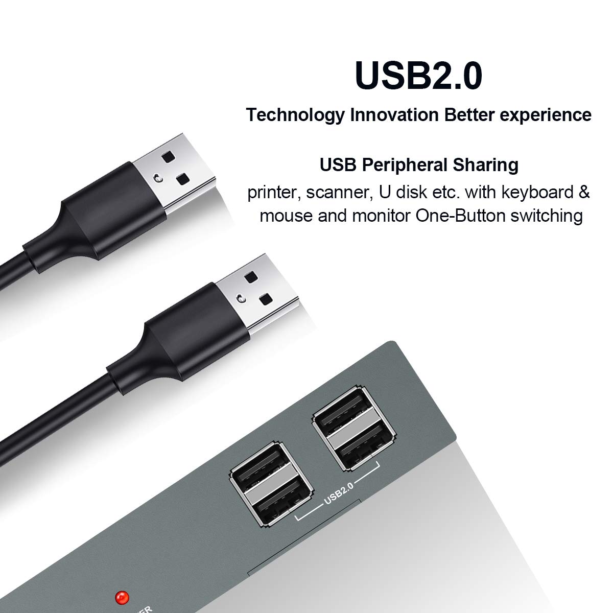 KVM Switch HDMI 4 Port, 4K@60Hz, 4 USB 2.0 Port, with 4 HDMI and 4 USB Cables Pack of 2 P5327