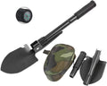 Black Folding Camping Shovel with Carrying Pouch D848789