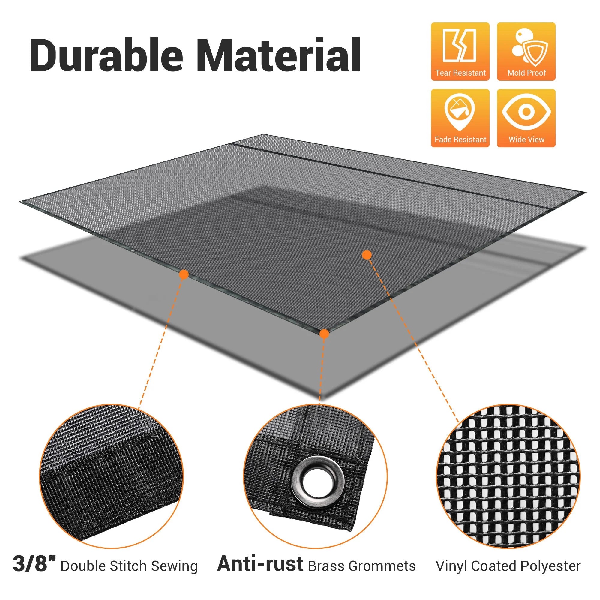 RV Awning Fabric Replacement with Side Mesh Screen Kit I734