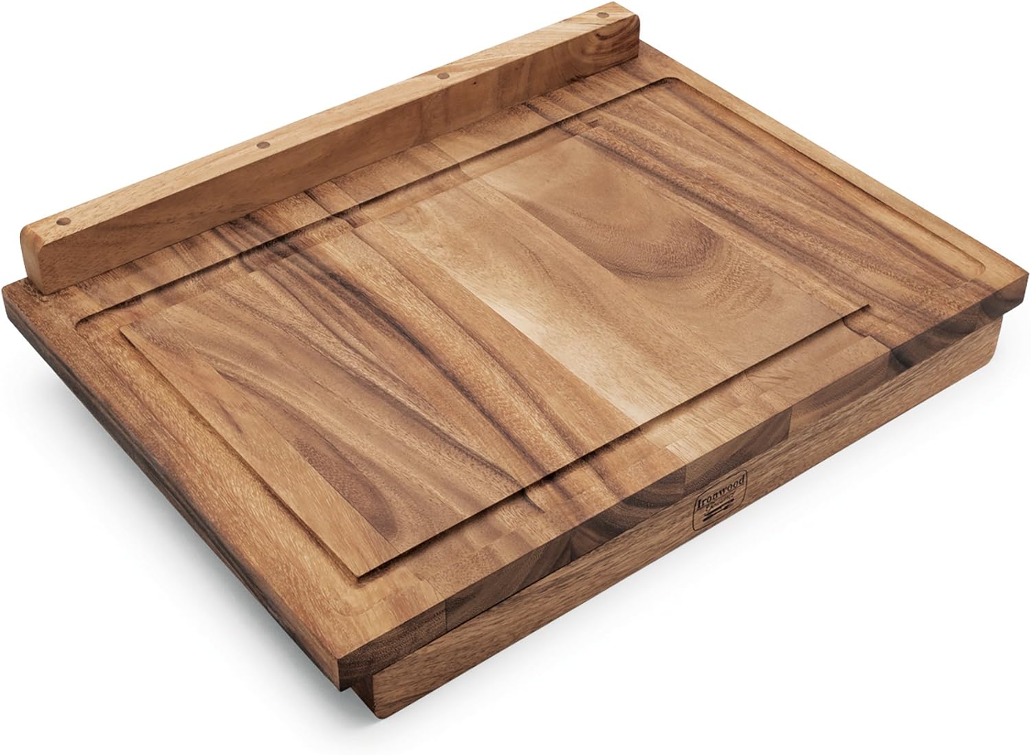 22 x 15 x 2.5 inches Acacia Wood Carving Board with Juice Channels J737