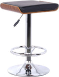 Chrome Walnut Wood Black Barstool J411303