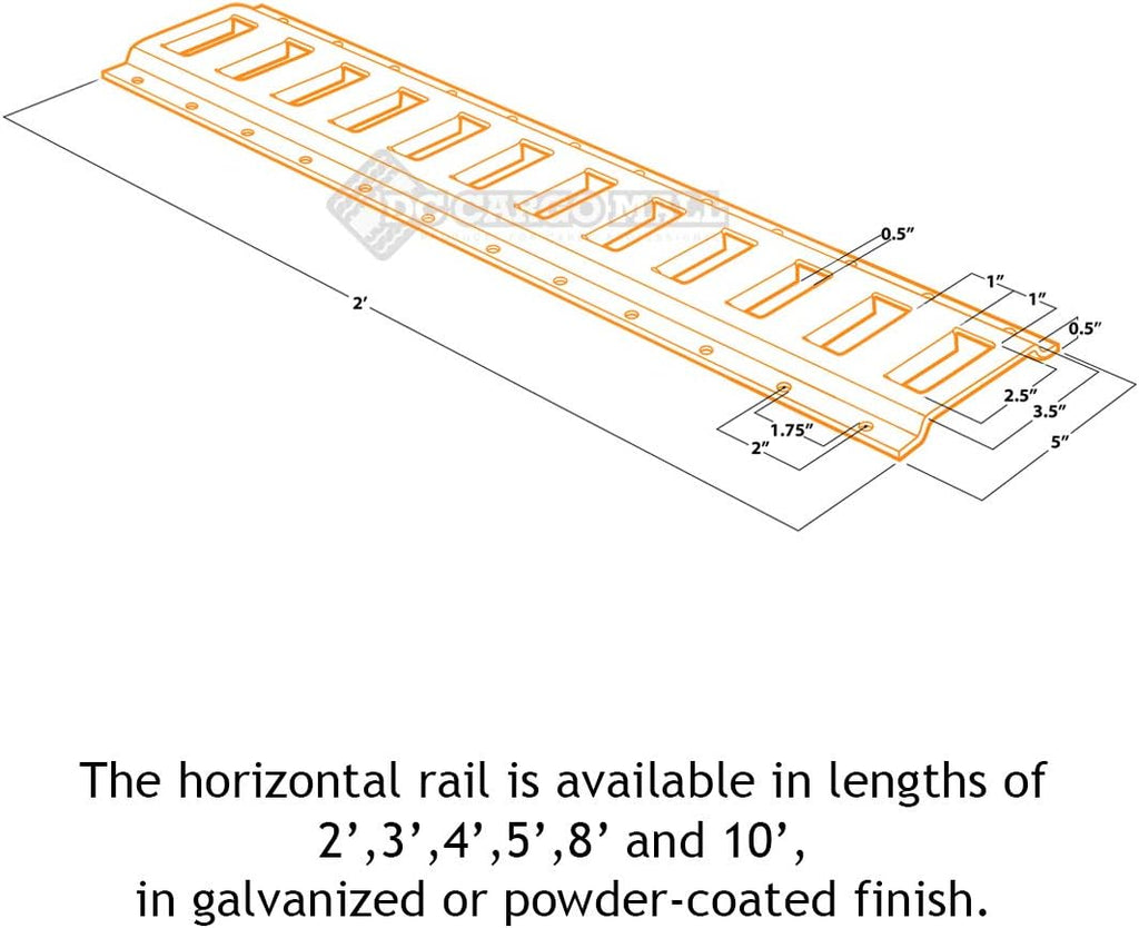 Black Powder Coated Steel E Track Tie-Down Rail O838