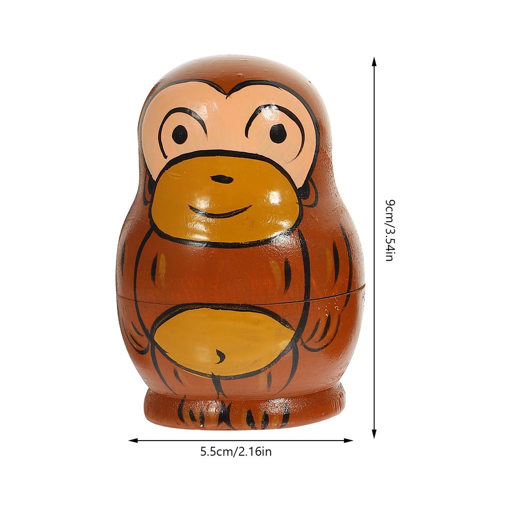 1 Set of Russian Matryoshka Dolls Monkey Stacking Dolls Nesting Dolls H4914