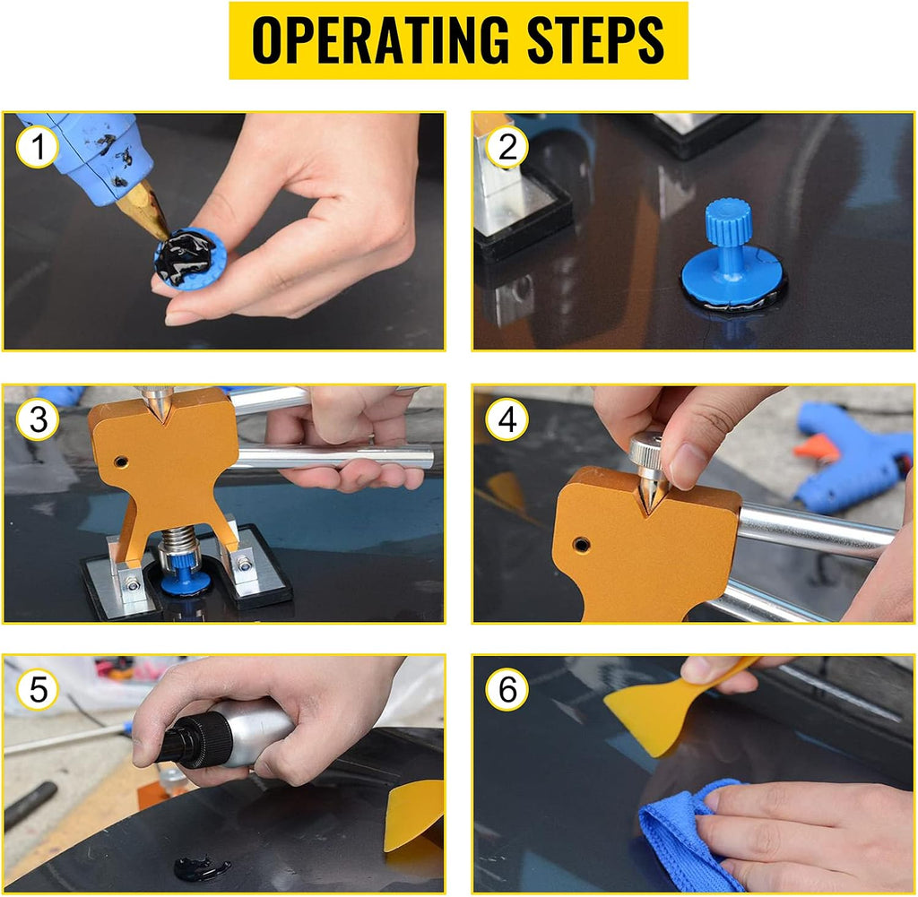 69 Pcs Paintless Dent Repair Kit with LED Baffle Board V412548