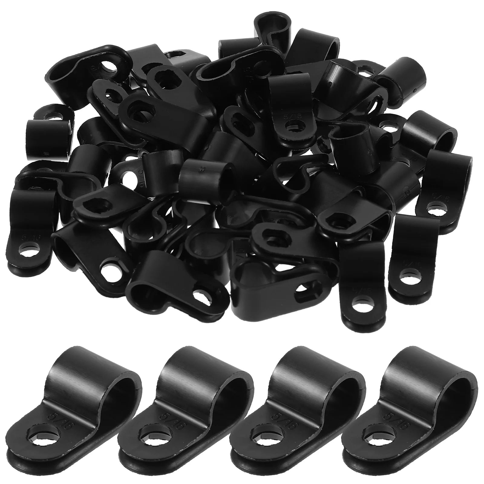 Black 100 Pcs Wire Cable Clips Clamps K724899