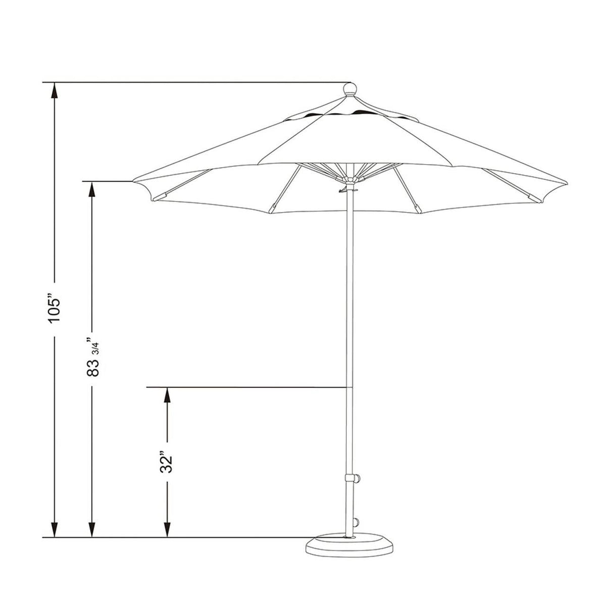 Spectrum Dove Fiberglass Market Umbrella R94551