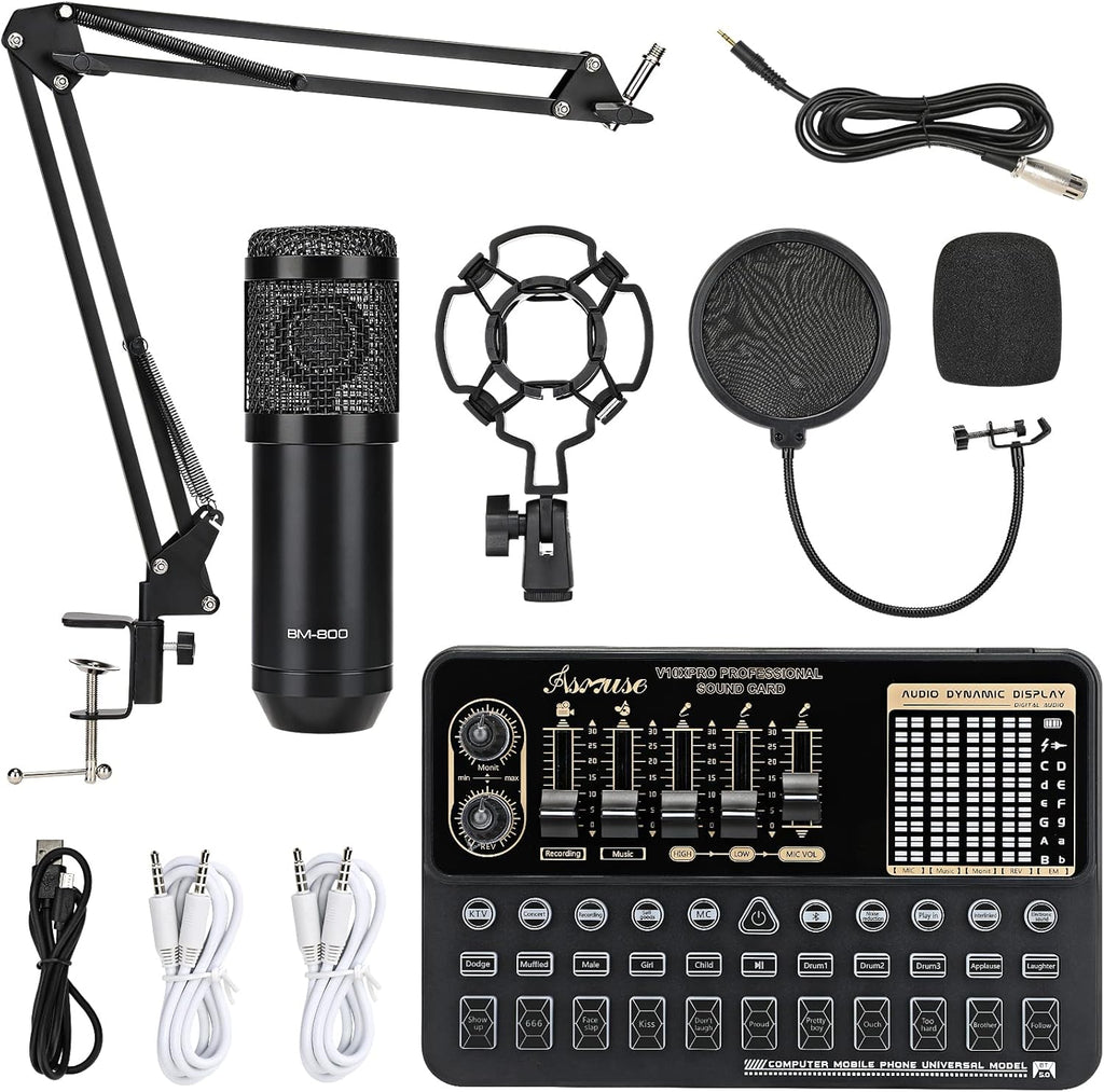 Condenser Microphone Kit with Sound Card, Pack of 2 L578602
