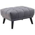 Gray Velvet Ottoman V641