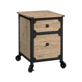 Metal & Wood Rolling Pedestal File Cabinet O94863