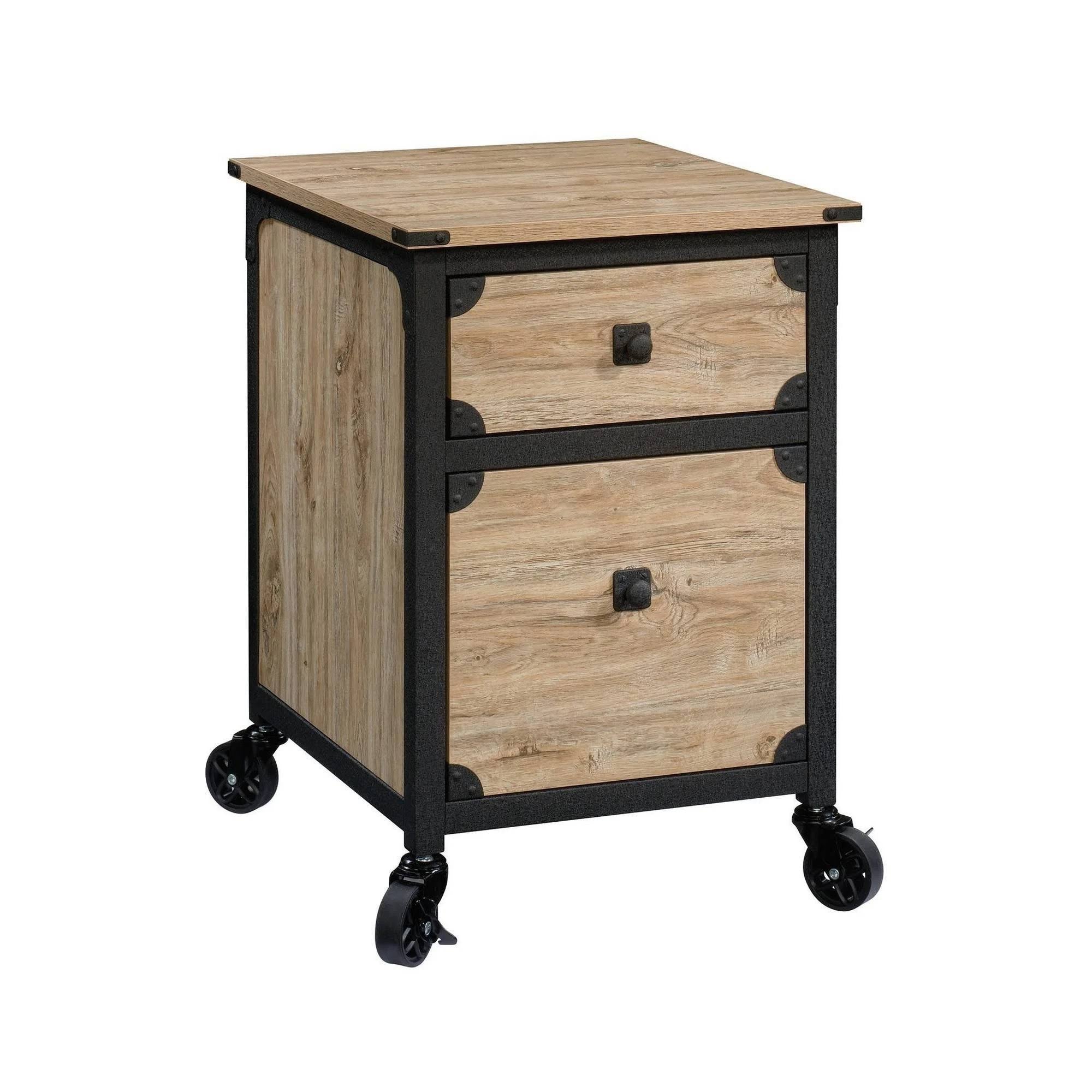 Metal & Wood Rolling Pedestal File Cabinet O94863