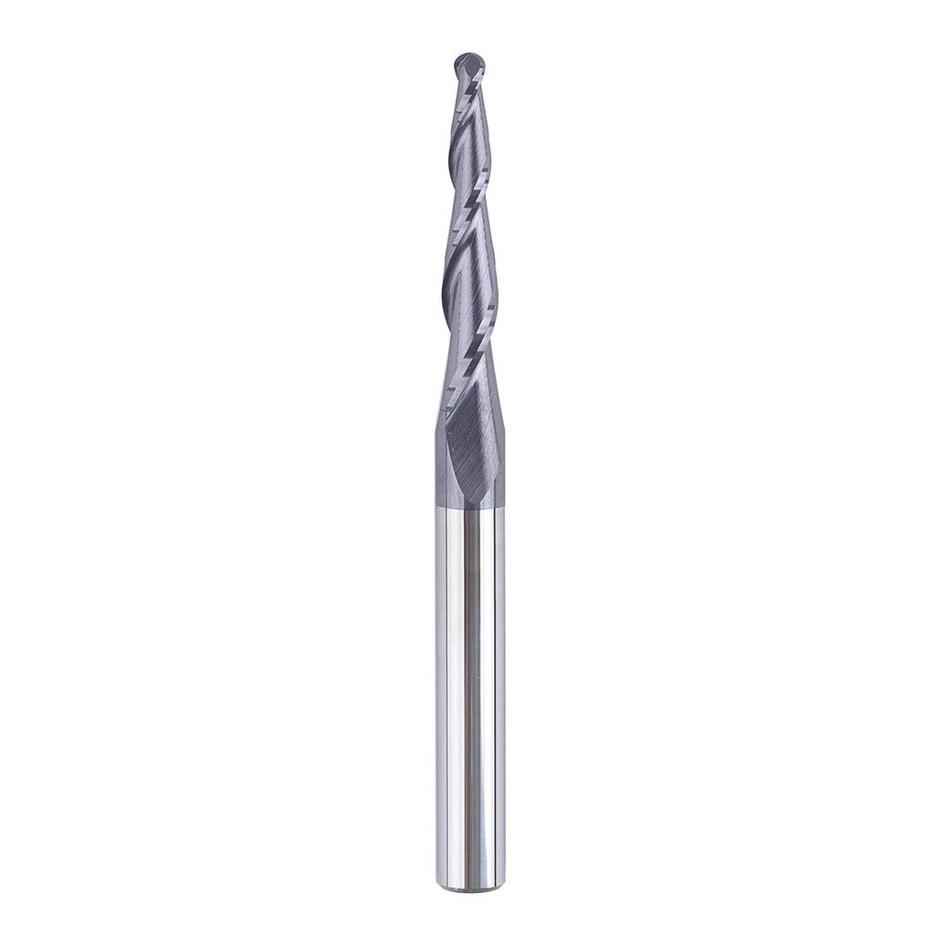 1/4 inch Shank 3mm Diameter Ball Nose Tapered End Mill CNC Engraving Bits Pack of 2 F1667