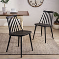 Black Spindle-Back Plastic Dining Chair Set of 2 L157065