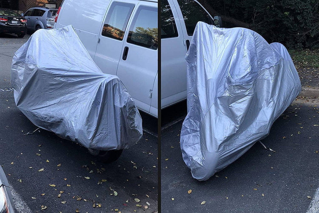 Motorcycle Cover with Reinforced Securing Straps and Storage Bag I780899