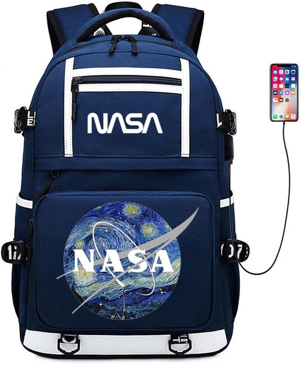 NASA Astronaut USB Backpack Laptop Bag N497