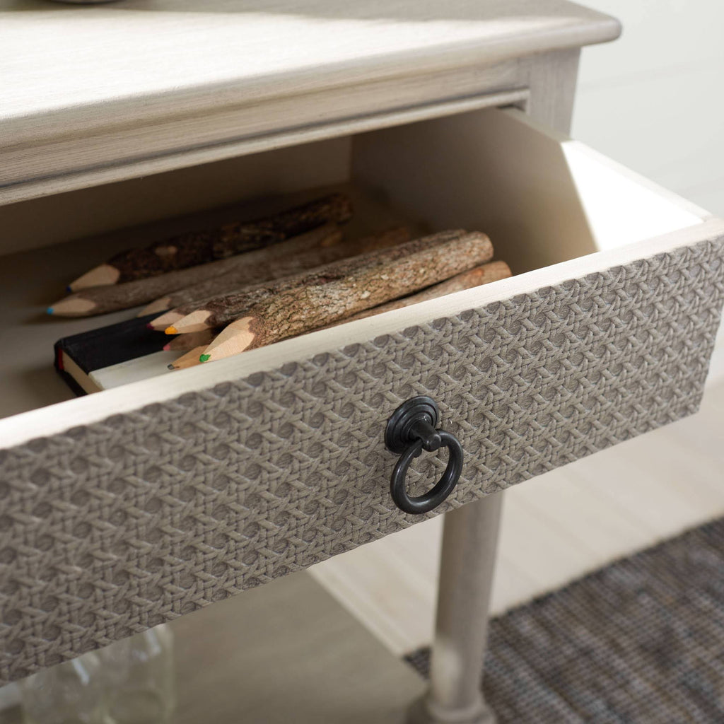 Greige 1 Drawer Accent Table S594