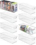 Clear Plastic Video Game Storage Holder Bin with Handles, 8 Pack A29694
