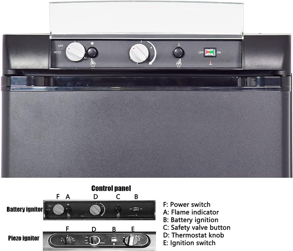 3 Way Compact Propane Electric Fridge Mini Refrigerator Absorption Cooler Black 1.4 Cu.Ft T823413