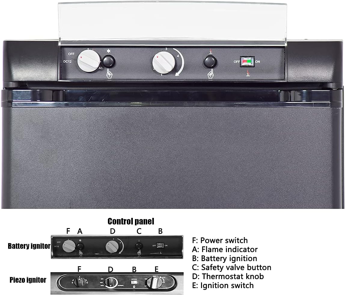 3 Way Compact Propane Electric Fridge Mini Refrigerator Absorption Cooler Black 1.4 Cu.Ft T823413
