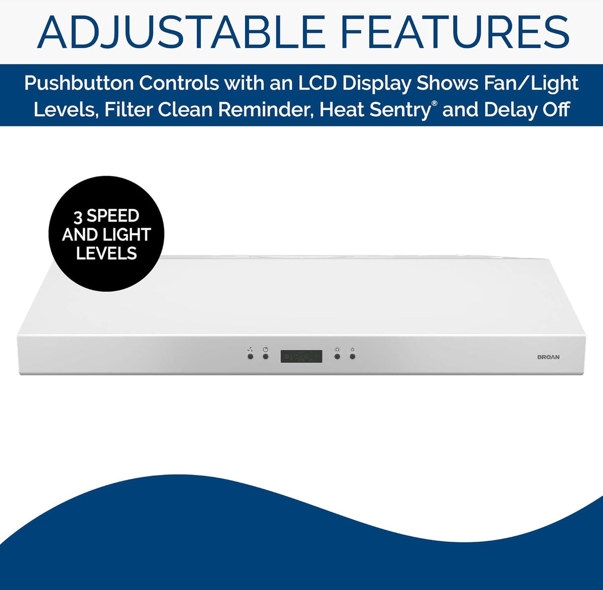 White 30-inch Under Cabinet Range Hood with Light Exhaust Fan, 400 CFM U61495