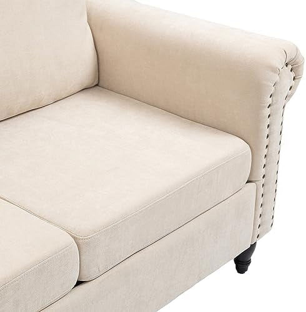 Chenille Fabric Loveseat Sofa with Solid Wood Legs M5337