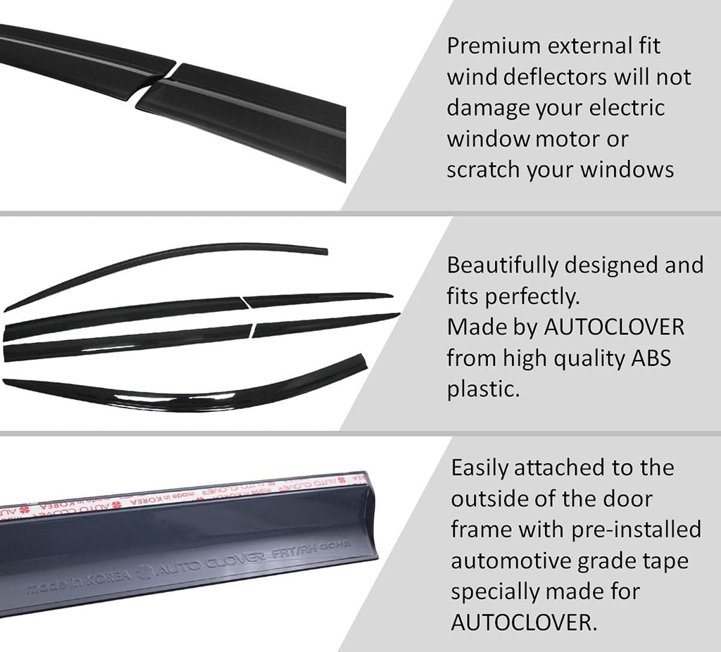Dark Smoke Side Window Vent Visor 6 Piece Set P8583
