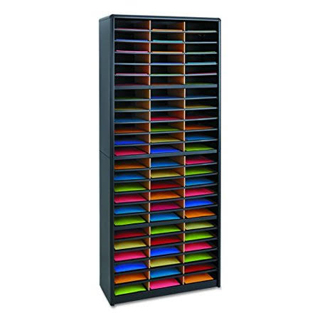 72 Compartment Black Literature Organizer B7596