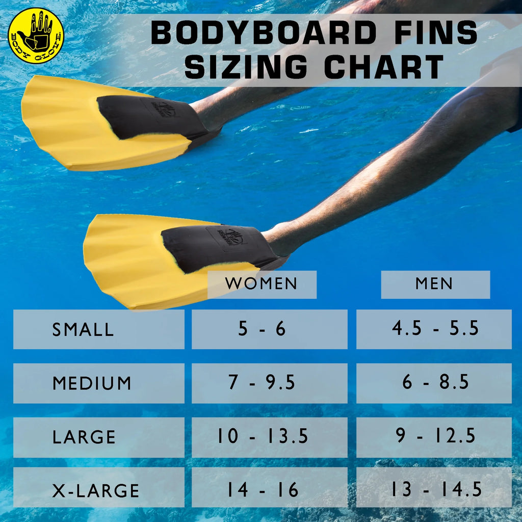 Black/Yellow Large Swim Fins Z7345
