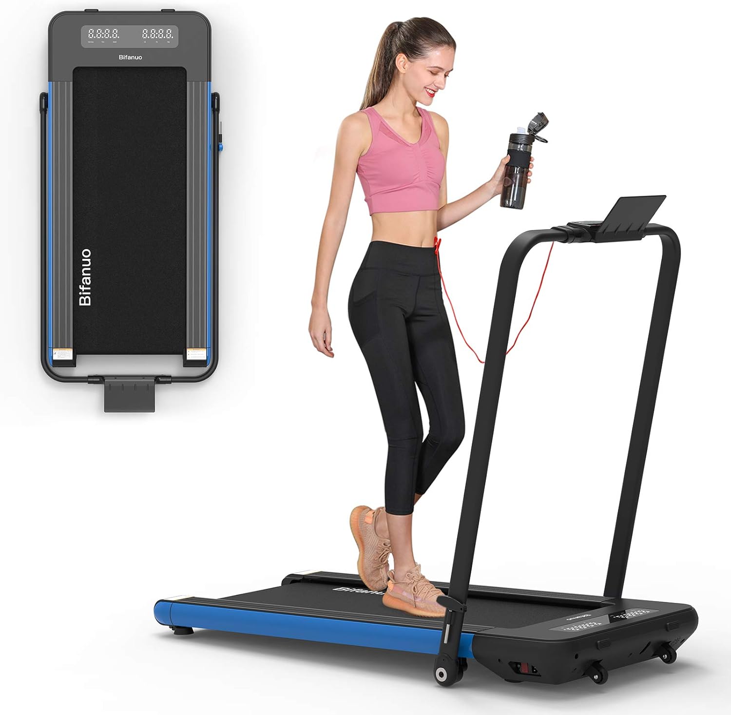 2 in 1 Folding Treadmill with Bluetooth Audio Speakers F359