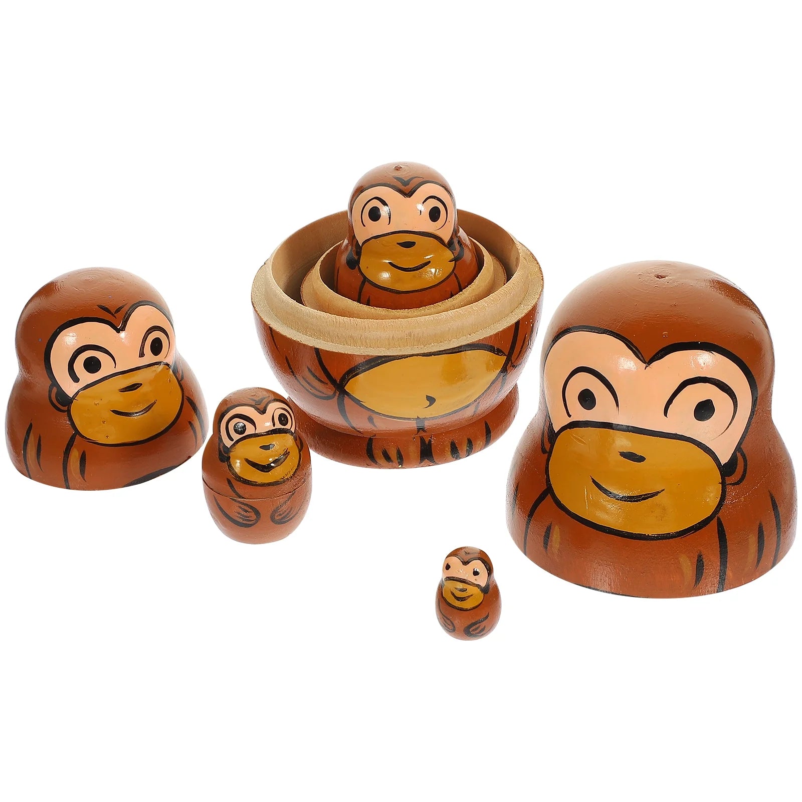 1 Set of Russian Matryoshka Dolls Monkey Stacking Dolls Nesting Dolls H4914