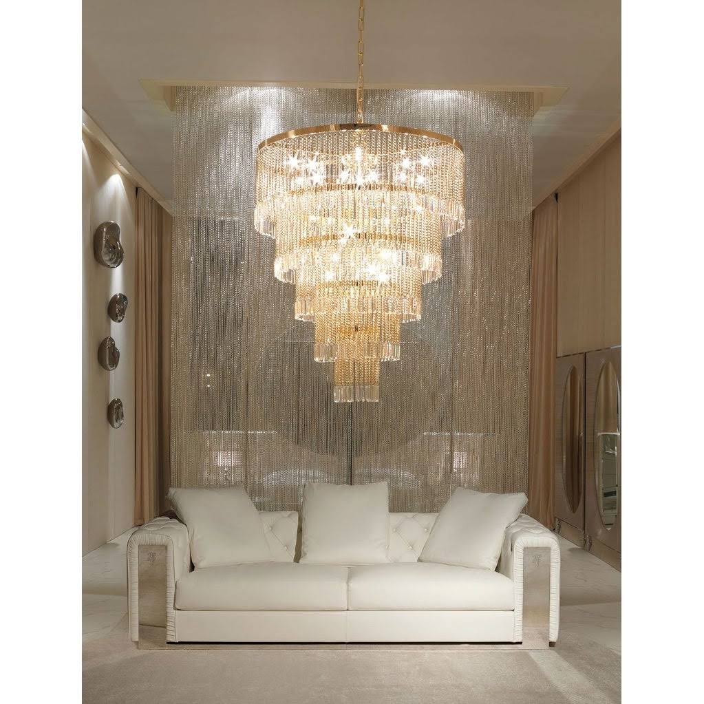 8 Light Chrome Flush Mount Crystal T481
