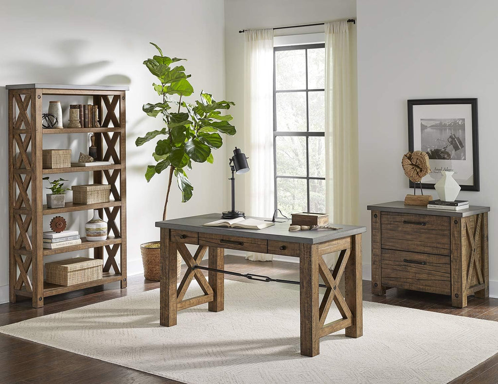 Brown Open Shelf Bookcase Z4128
