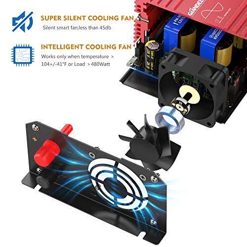 1200W Pure Sine Wave Power Inverter DC 12V to AC 120V with Remote Control USB Port LED Display M6829