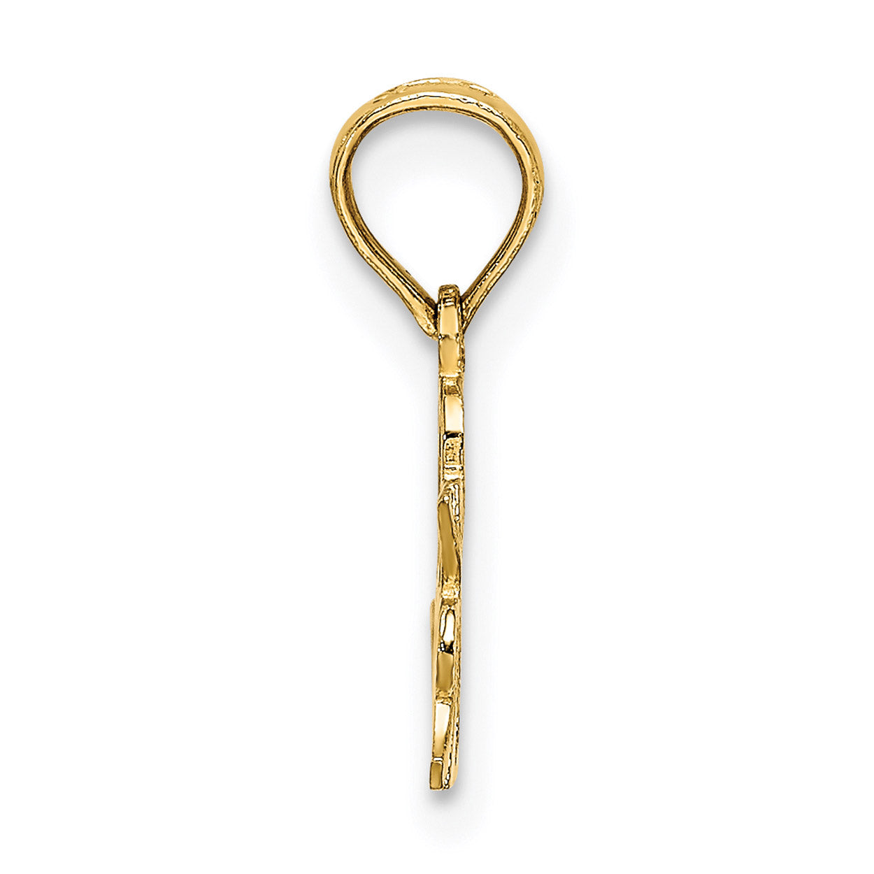 10K Yellow Gold Pendant Charm with 14K Yellow Gold Rope Chain Necklace 16'' Y218761