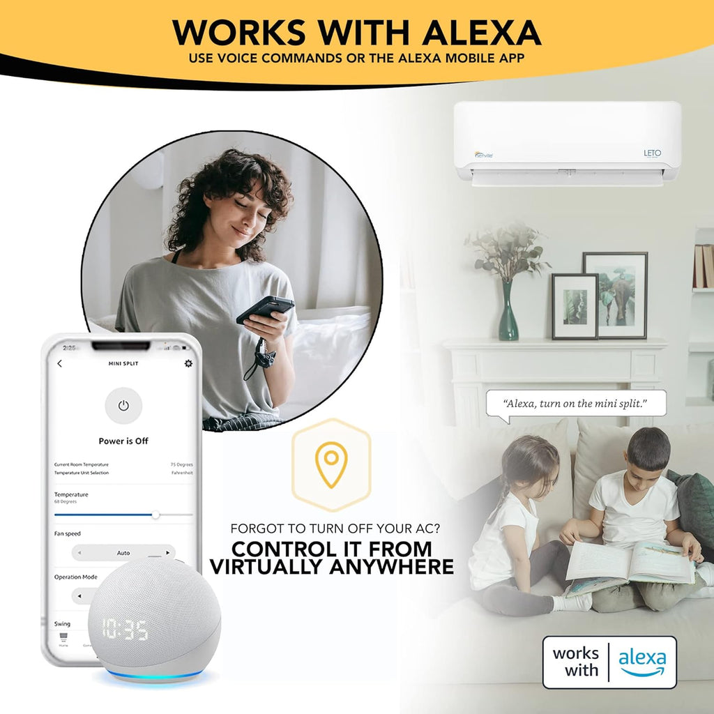 12000 BTU 208/230V Mini Split Air Conditioner Heat Pump, White Z98978