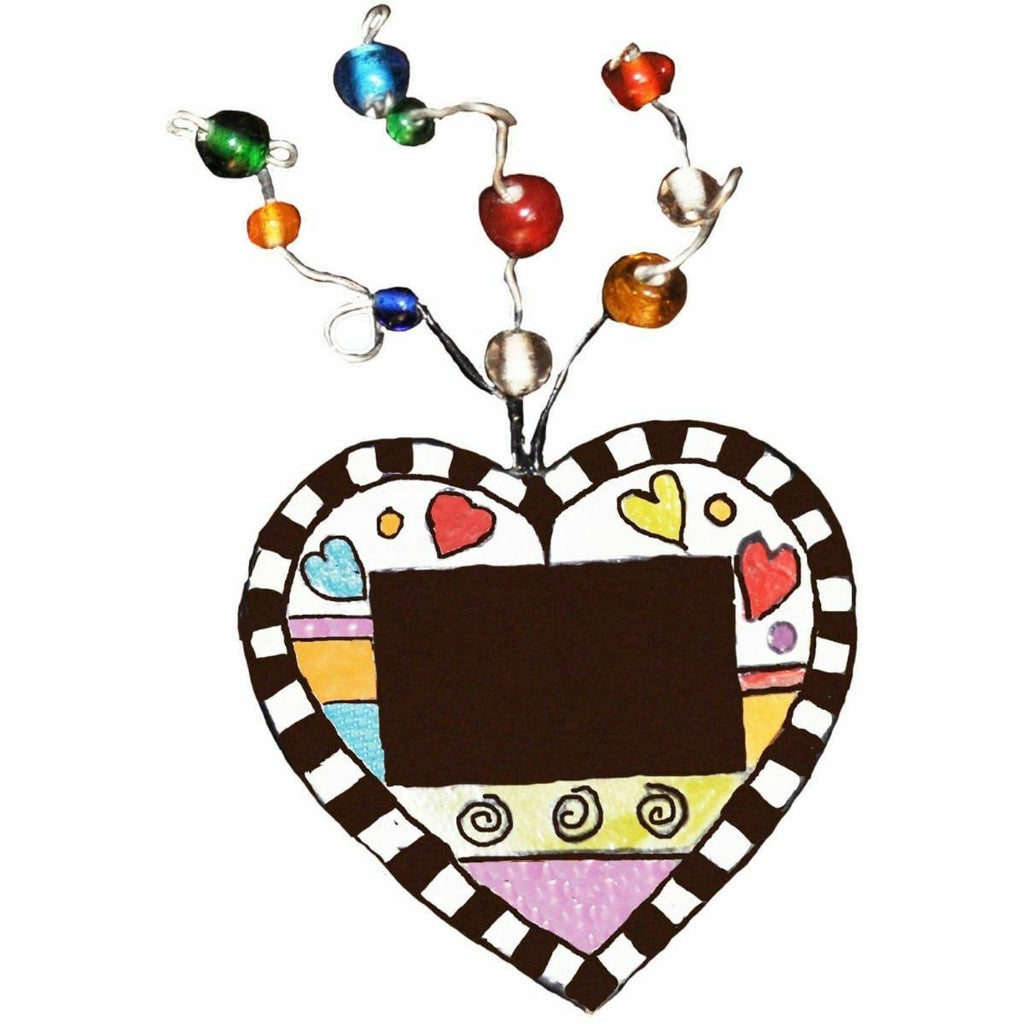 Set of 4 Hand Painted Heart Chalkboard Napkin Ring R234