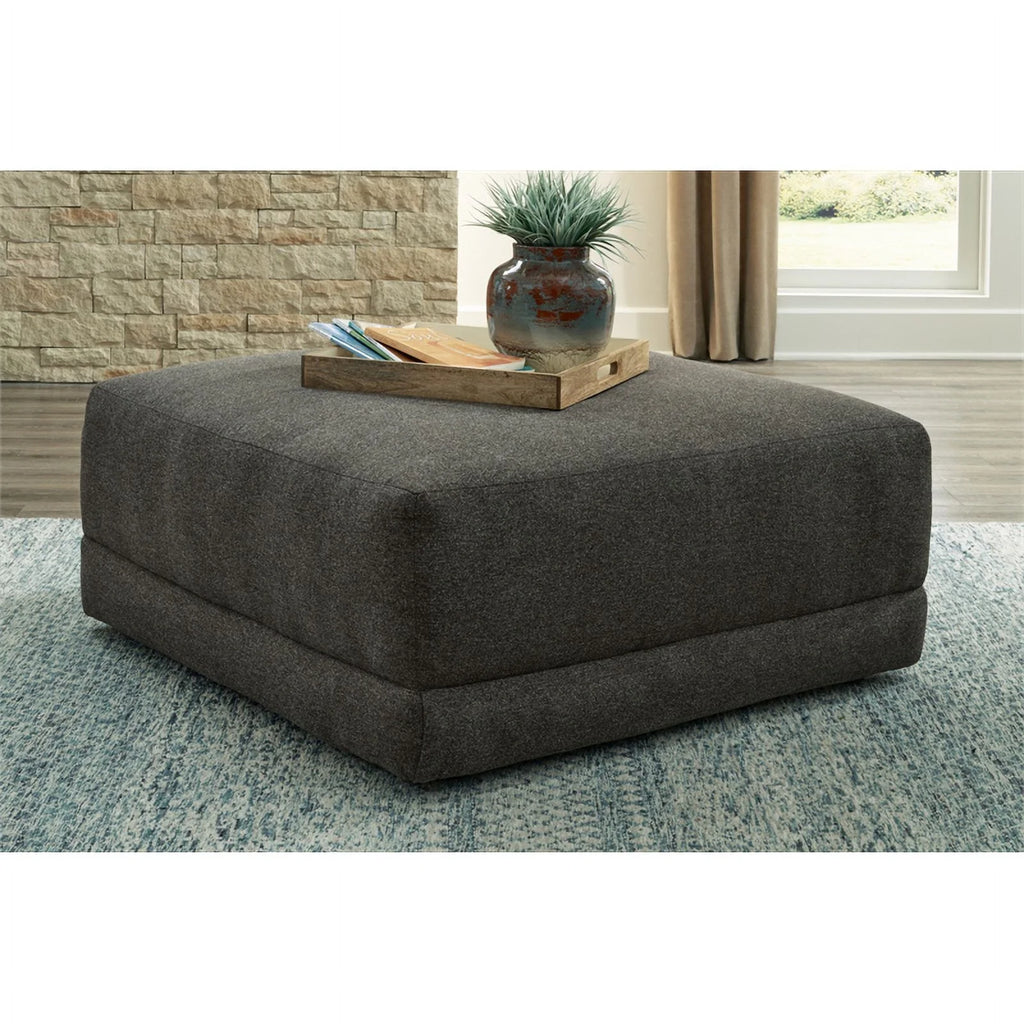 Gray Fabric Oversized Accent Ottoman N2194