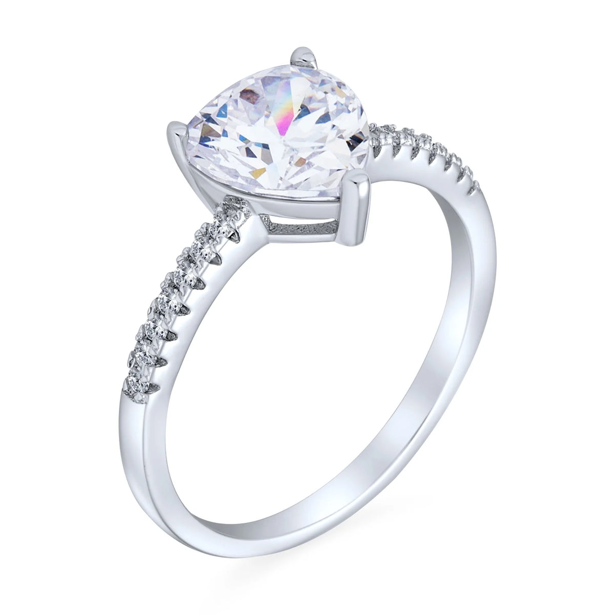 2.5CT Heart Solitaire CZ Engagement Ring .925 Sterling Silver Ring J721